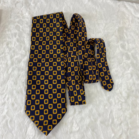 Bundle of 2 Neckties Hart Schaffner Marx Floral Silk/ Happy Jack Geometric Print - Picture 3 of 15